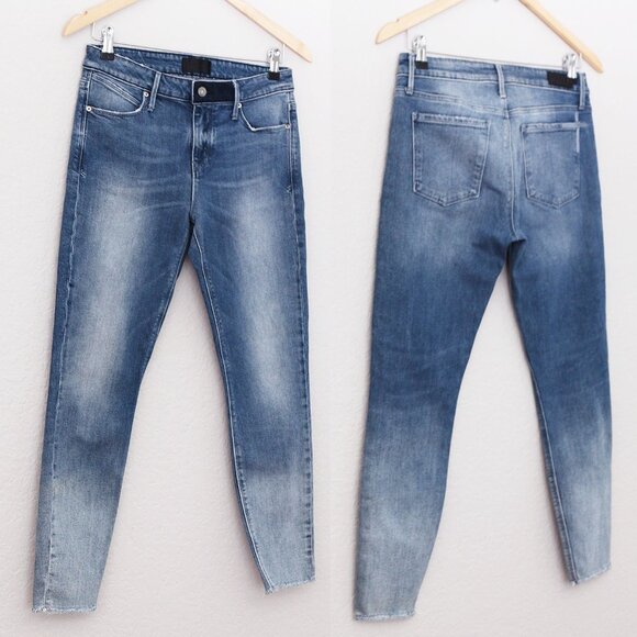 RtA Road To Awe Women's 28 Madrid Skinny Jeans Stretch Frayed Hem Blue Wash $315 - Picture 7 of 14